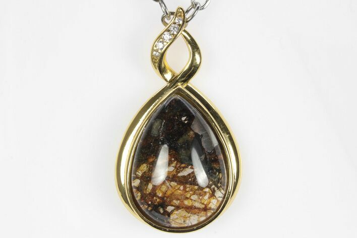 Sericho Pallasite Water Drop Meteorite Pendant - Kenya #239463